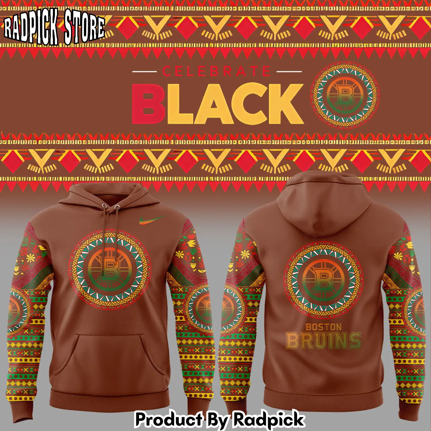 Boston bruins black history month hoodie joggers hoodie and long pants set rp291906